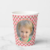 Berry Sweet Strawberry 1st Birthday Party Papieren Bekers (Achterkant)
