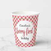 Berry Sweet Strawberry 1st Birthday Party Papieren Bekers (Voorkant)