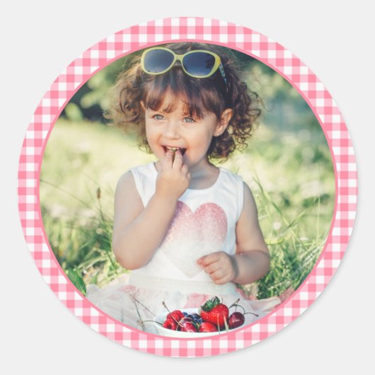 Berry Sweet Strawberry 1st Birthday Party Ronde Sticker (Voorkant)