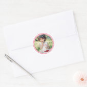 Berry Sweet Strawberry 1st Birthday Party Ronde Sticker (Envelop)