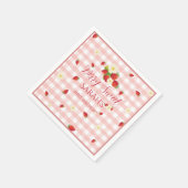 Berry Sweet Strawberry 1st Birthday Party Servet (Hoek)