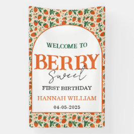 Berry Sweet Strawberry 1st Birthday Party Spandoek