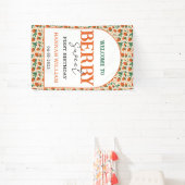 Berry Sweet Strawberry 1st Birthday Party Spandoek (Insitu)