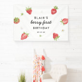 Berry Sweet Strawberry 1st Birthday Party Spandoek (Insitu)