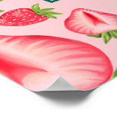 Berry Sweet Strawberry 1st Birthday Party Welkom Poster (Hoek)
