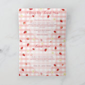 Berry Sweet Strawberry 1st Birthday Photo Folded H Bedankkaart (Binnen)