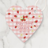 Berry Sweet Strawberry 1st Birthday Real  Bedankjes Labels (Achterkant)