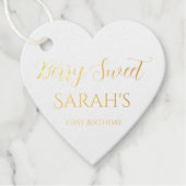 Berry Sweet Strawberry 1st Birthday Real  Bedankjes Labels (Voorkant)