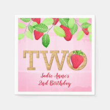 Berry Sweet Strawberry 2e verjaardag Girl Rustic N