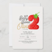 Berry Sweet Strawberry 2nd Birthday Kaart (Voorkant)