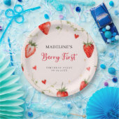 Berry Sweet Strawberry Arch Summer 1st Birthday Papieren Bordje (Feest)