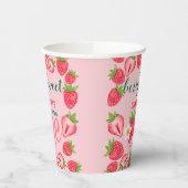 Berry Sweet Strawberry Baby 1st Birthday Party Papieren Bekers (Links)