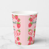 Berry Sweet Strawberry Baby 1st Birthday Party Papieren Bekers (Rechts)