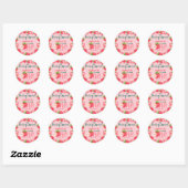 Berry Sweet Strawberry Baby 1st Birthday Party Ronde Sticker (Vel)