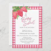 Berry Sweet Strawberry Baby Girl Shower Kaart (Voorkant)