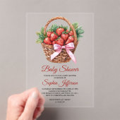 Berry Sweet Strawberry Baby Shower Acryl Uitnodigingen (Insitu (Draagbaar))
