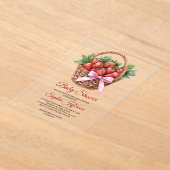 Berry Sweet Strawberry Baby Shower Acryl Uitnodigingen (Laagn)