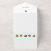 Berry Sweet Strawberry Baby shower All In One Uitnodiging (Buitenkant)