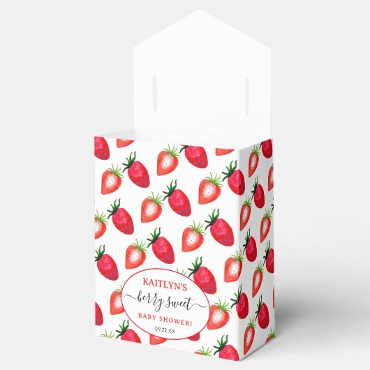 Berry Sweet Strawberry Baby shower Bedankdoosjes (Geopend)
