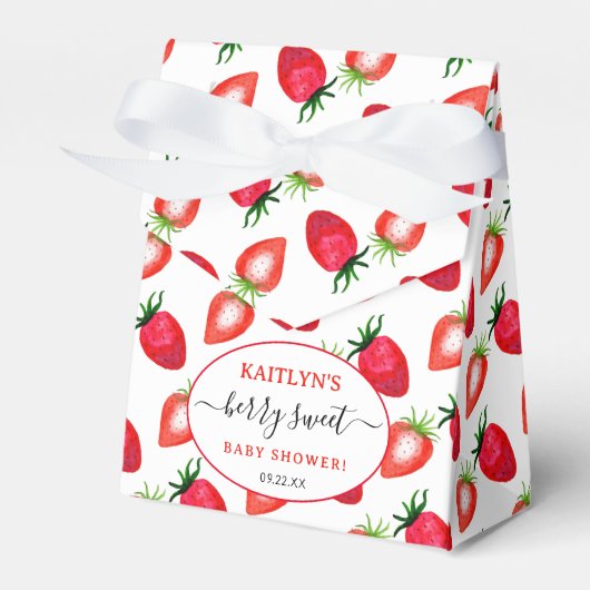 Berry Sweet Strawberry Baby shower Bedankdoosjes (Voorkant Zijde)