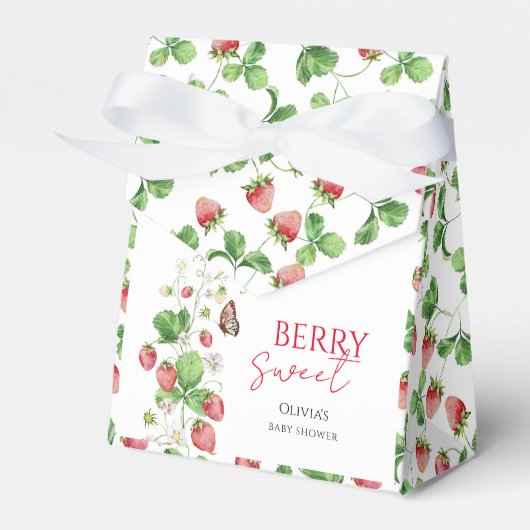 Berry Sweet Strawberry Baby shower Bedankdoosjes (Voorkant Zijde)