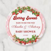 Berry Sweet Strawberry Baby shower Bedankjes Labels (Voorkant)
