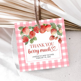 Berry Sweet Strawberry Baby Shower Bedankjes Labels