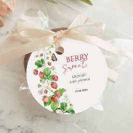 Berry Sweet Strawberry Baby shower Bedankjes Labels