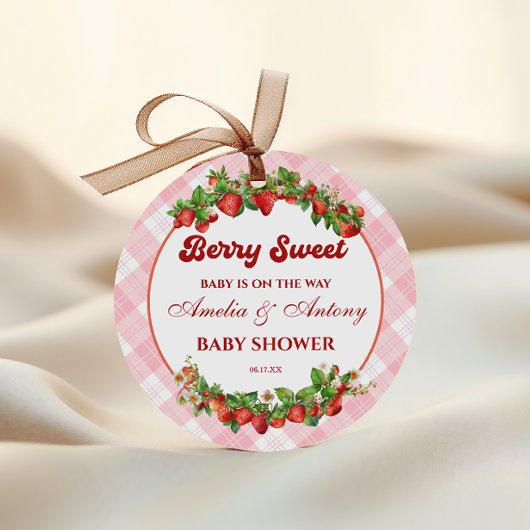 Berry Sweet Strawberry Baby shower Bedankjes Labels