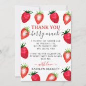 Berry Sweet Strawberry Baby shower Bedankkaart (Voorkant)