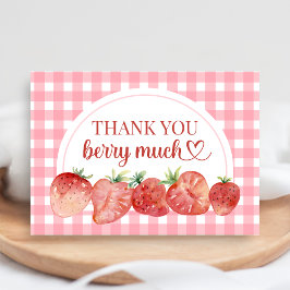 Berry Sweet Strawberry Baby Shower Bedankkaart
