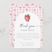 Berry Sweet Strawberry Baby shower Bedankt Card (Voorkant / Achterkant)