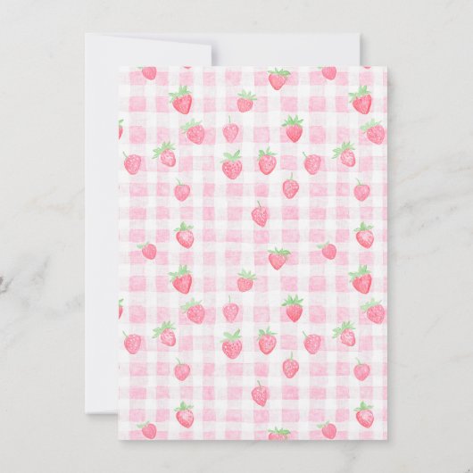 Berry Sweet Strawberry Baby shower Bedankt Card (Achterkant)