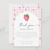 Berry Sweet Strawberry Baby shower Bedankt Card (Voorkant)