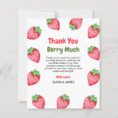 Berry Sweet Strawberry Baby shower Bedankt Card (Voorkant)