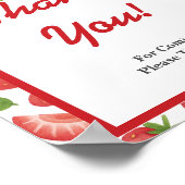 Berry Sweet Strawberry Baby shower Bedankt Teken Poster (Hoek)
