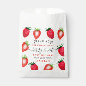 Berry Sweet Strawberry Baby shower Bedankzakje (Voorkant)
