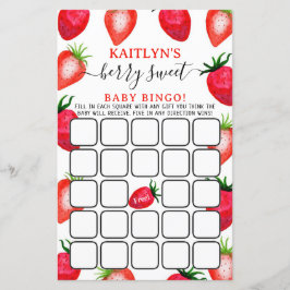 Berry Sweet Strawberry Baby shower Bingo spel