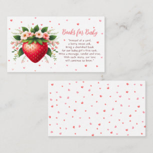 Berry Sweet Strawberry Baby shower Boek Informatiekaartje