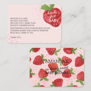 Berry Sweet Strawberry Baby shower Boekaanvraag Informatiekaartje