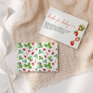 Berry Sweet Strawberry Baby shower Boekaanvraag Informatiekaartje