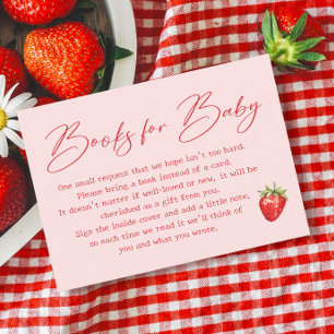 Berry Sweet Strawberry Baby shower Boekaanvraag Informatiekaartje