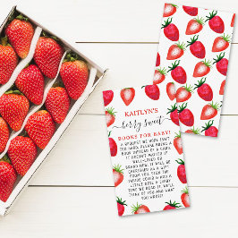 Berry Sweet Strawberry Baby shower Boekaanvraag Informatiekaartje