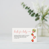 Berry Sweet Strawberry Baby shower Boekaanvraag Informatiekaartje (Staand voorkant)