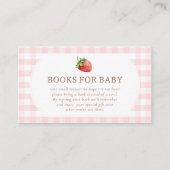 Berry Sweet Strawberry Baby shower boeken voor Bab Informatiekaartje (Voorkant)