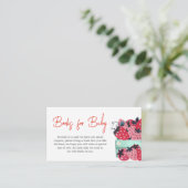 Berry Sweet Strawberry Baby shower Boeken voor Bab Informatiekaartje (Staand voorkant)