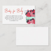 Berry Sweet Strawberry Baby shower Boeken voor Bab Informatiekaartje (Voorkant / Achterkant)