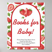 Berry Sweet Strawberry Baby shower Boeken voor Bab Poster (Voorkant)