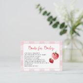 Berry Sweet Strawberry Baby Shower Book Request Informatiekaartje (Staand voorkant)