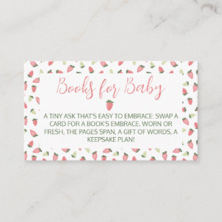 Berry Sweet Strawberry Baby Shower Books Informatiekaartje